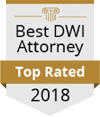 Best DWI Attorney 2018 badge