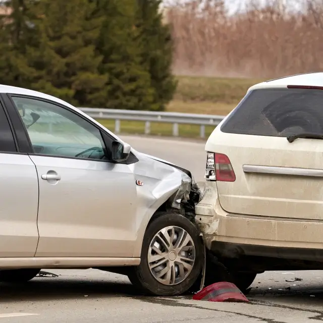 a car crash on the side of the road