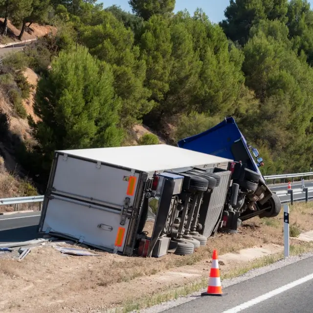 a truck on the side of the road