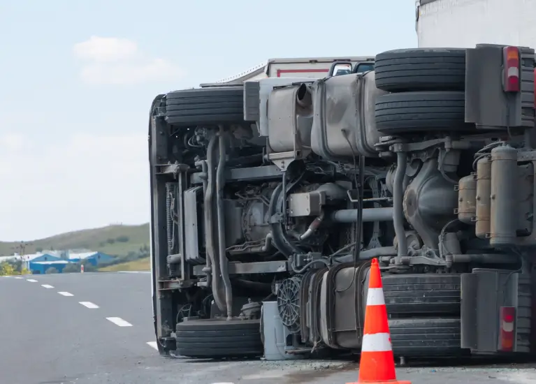 a truck with a flatbed trailer