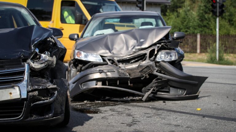 cars involved in a collision or crash