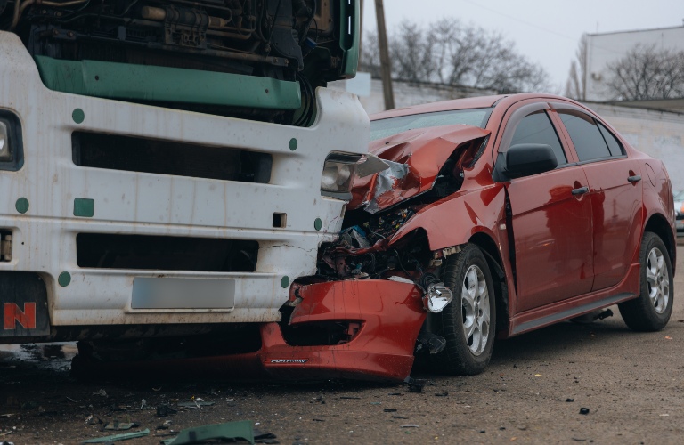 accident between car and truck