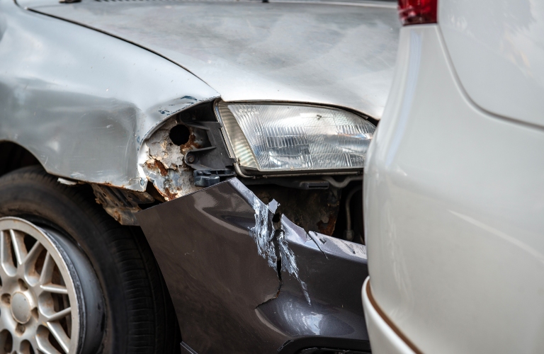 two cars after car accident