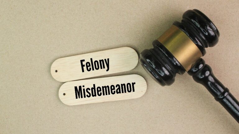 Felony and Misdemeanor with judge's gavel