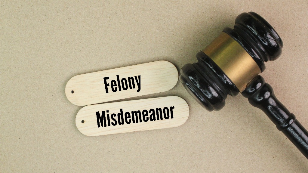 Felony and Misdemeanor with judge's gavel